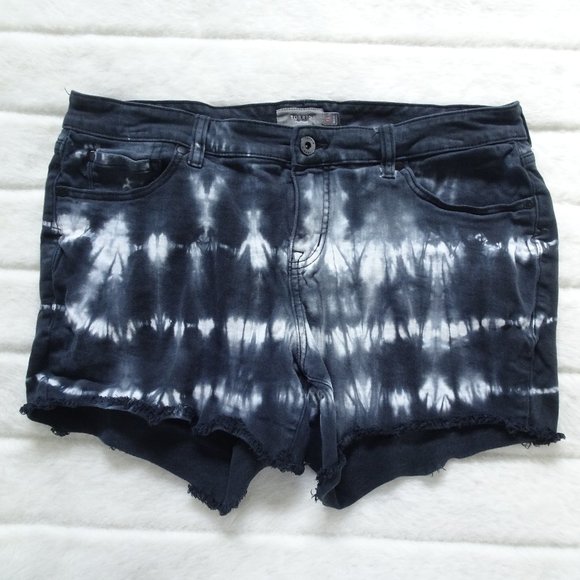 torrid Pants - Torrid Jean Shorts Tye Dyed Black Stretch